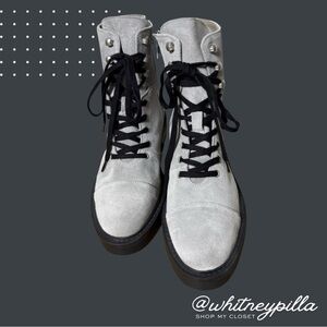 All Saints Gray Lace-Up Boots